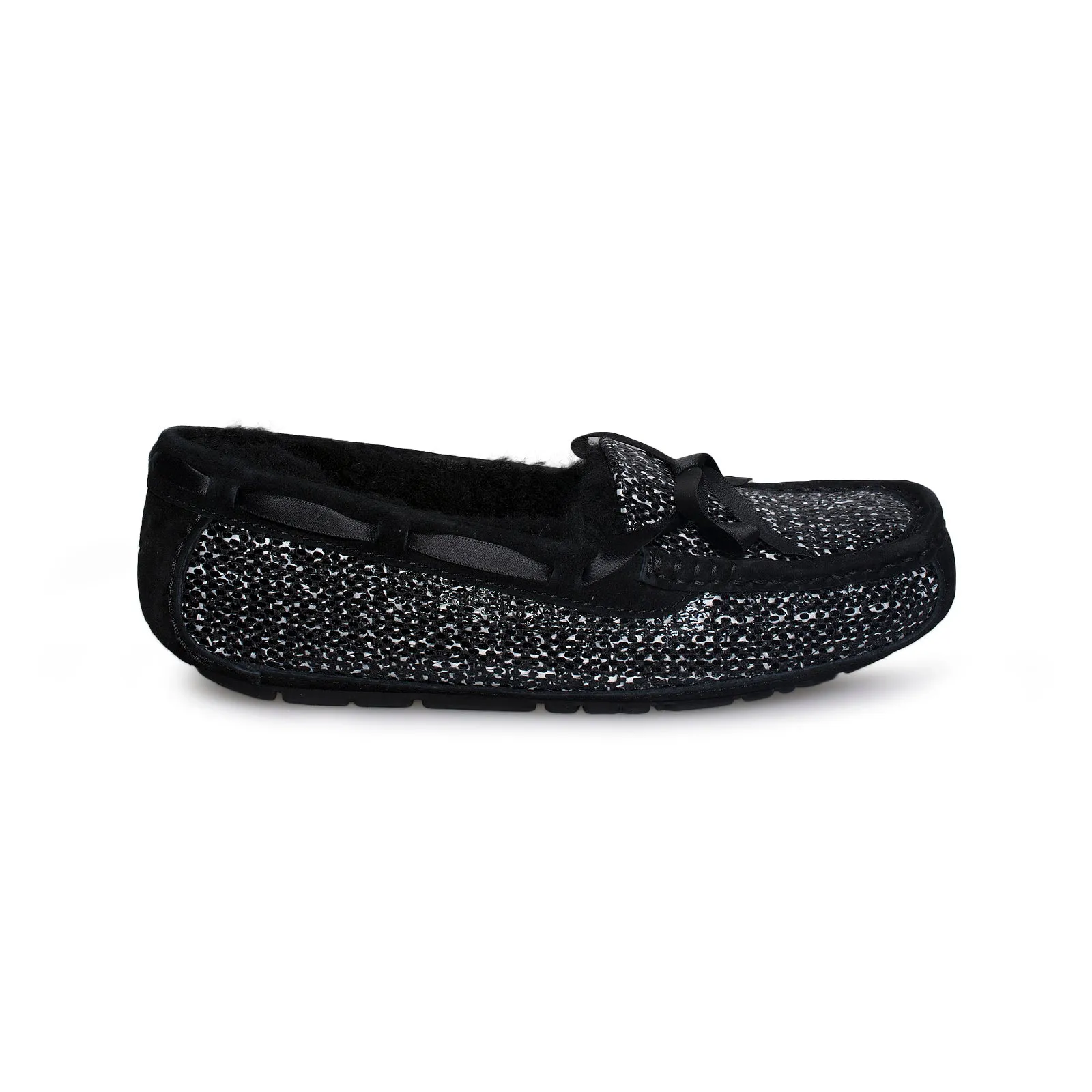 UGG Symona Frill Black Slippers Moma Slippers