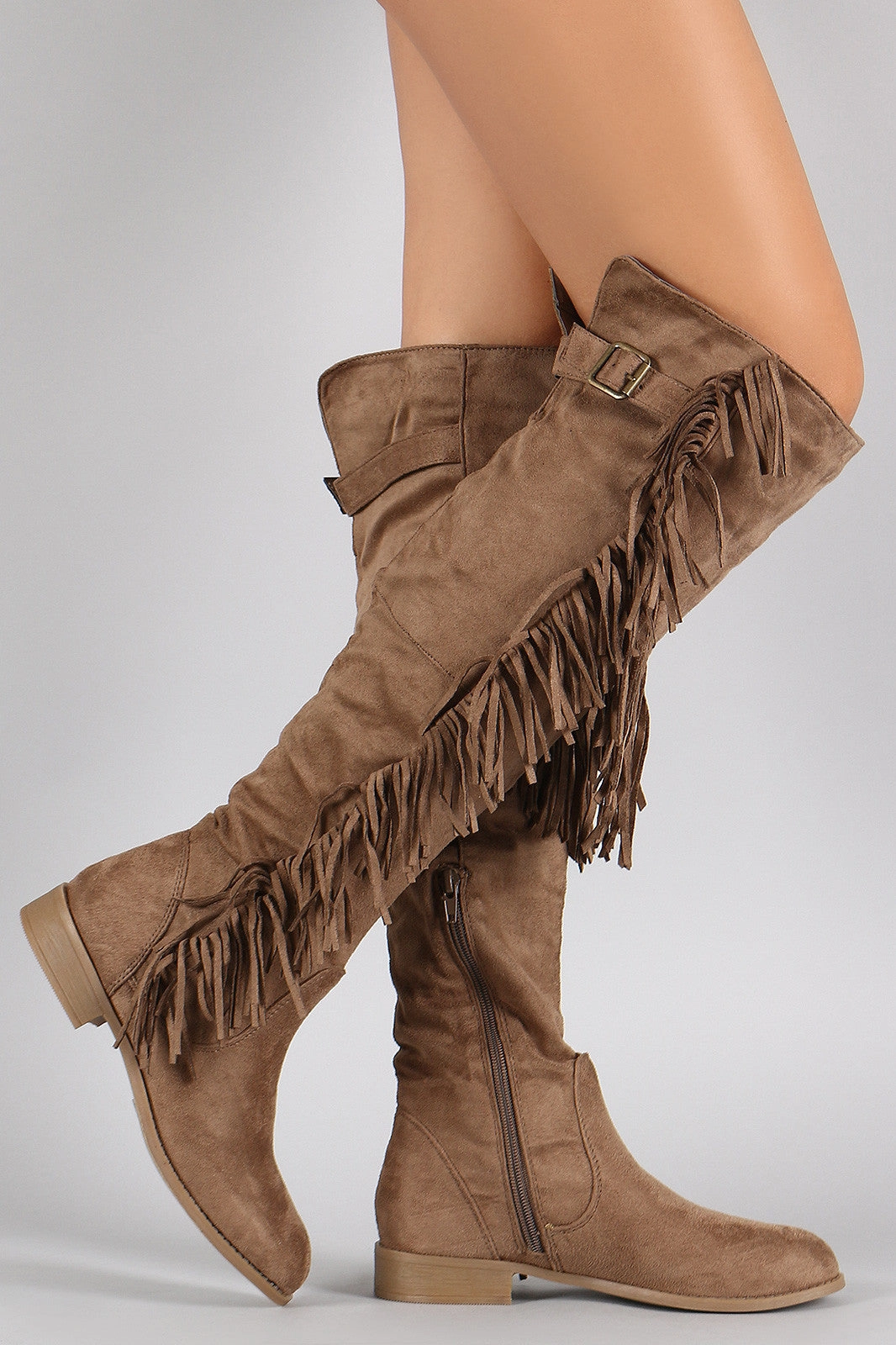 High Heel Ankle Booties Wild Diva Lounge Western Fringe Flat Boot