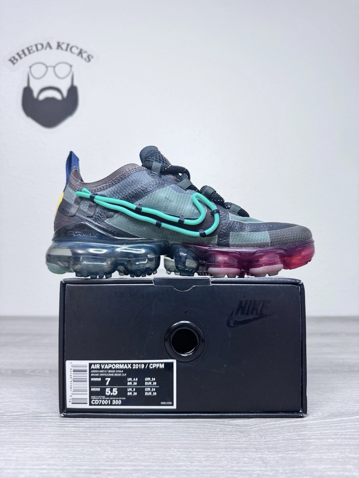 Badminton Training Shoes Size 7W (5.5 Men) - Nike Air VaporMax 2019 x Cactus Plant Flea Market CPFM