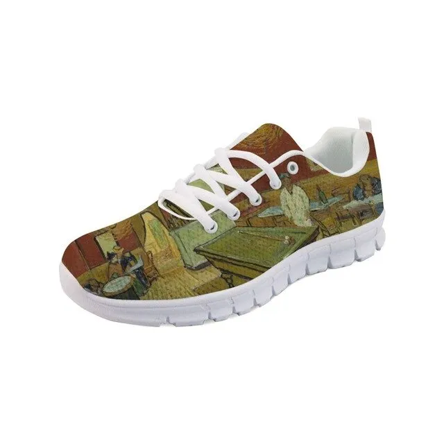 Sneakers Women Flats Shoes Spring Painting Art Printed White bottom Comfortable Flats Breathable Vincent van Gogh Master pieces