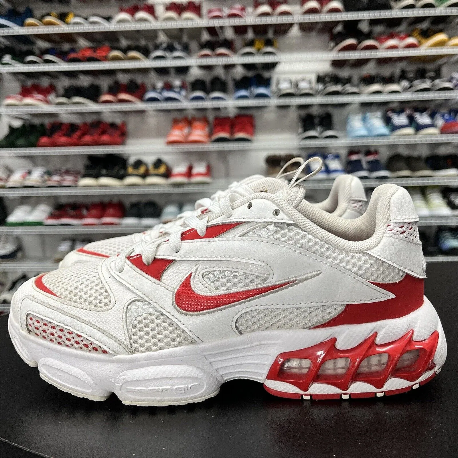 Nike Zoom Air Fire White University Red CW3876-101 Size 7 Low Top Leather Sneakers