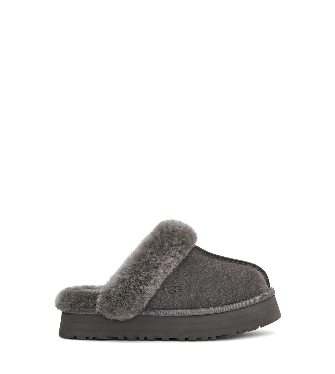 Female Fur Slides Disquette Charcoal (Women)