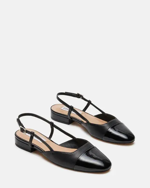 Bridal Flat Shoes Wide Fit The Belinda Slingback Flat - Black
