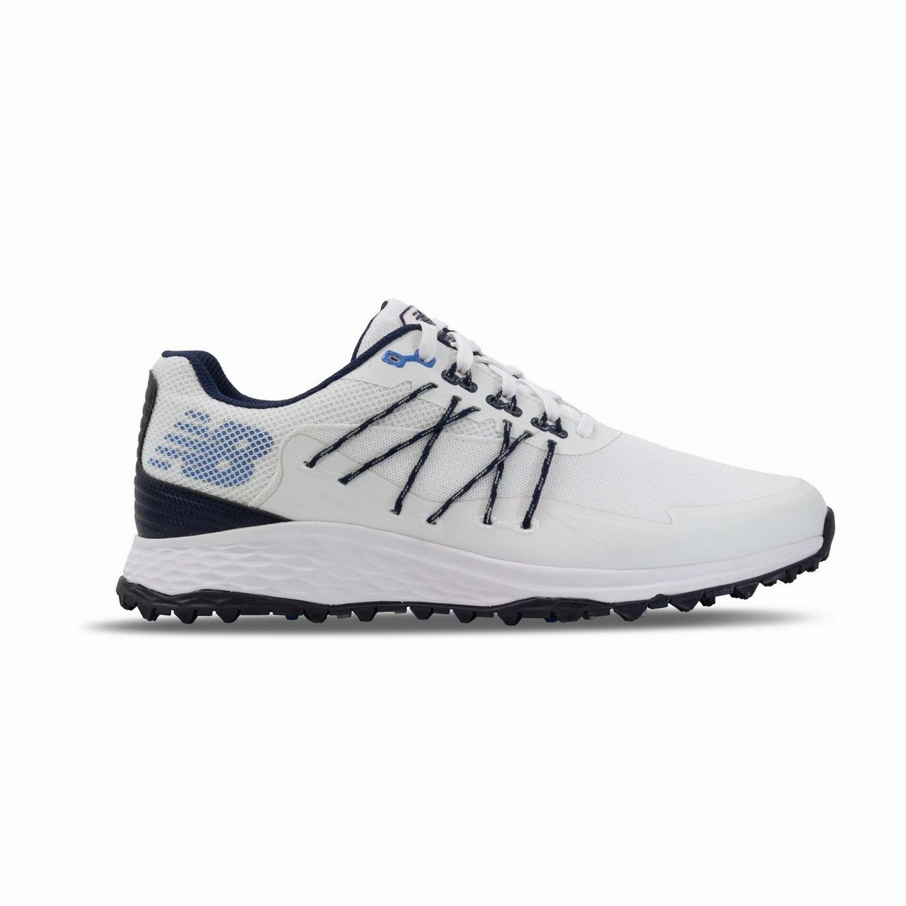 New Balance Mens Fresh Foam Pace SL Golf Shoe - WHITE / NAVY / BLUE Gg Golf Shoes