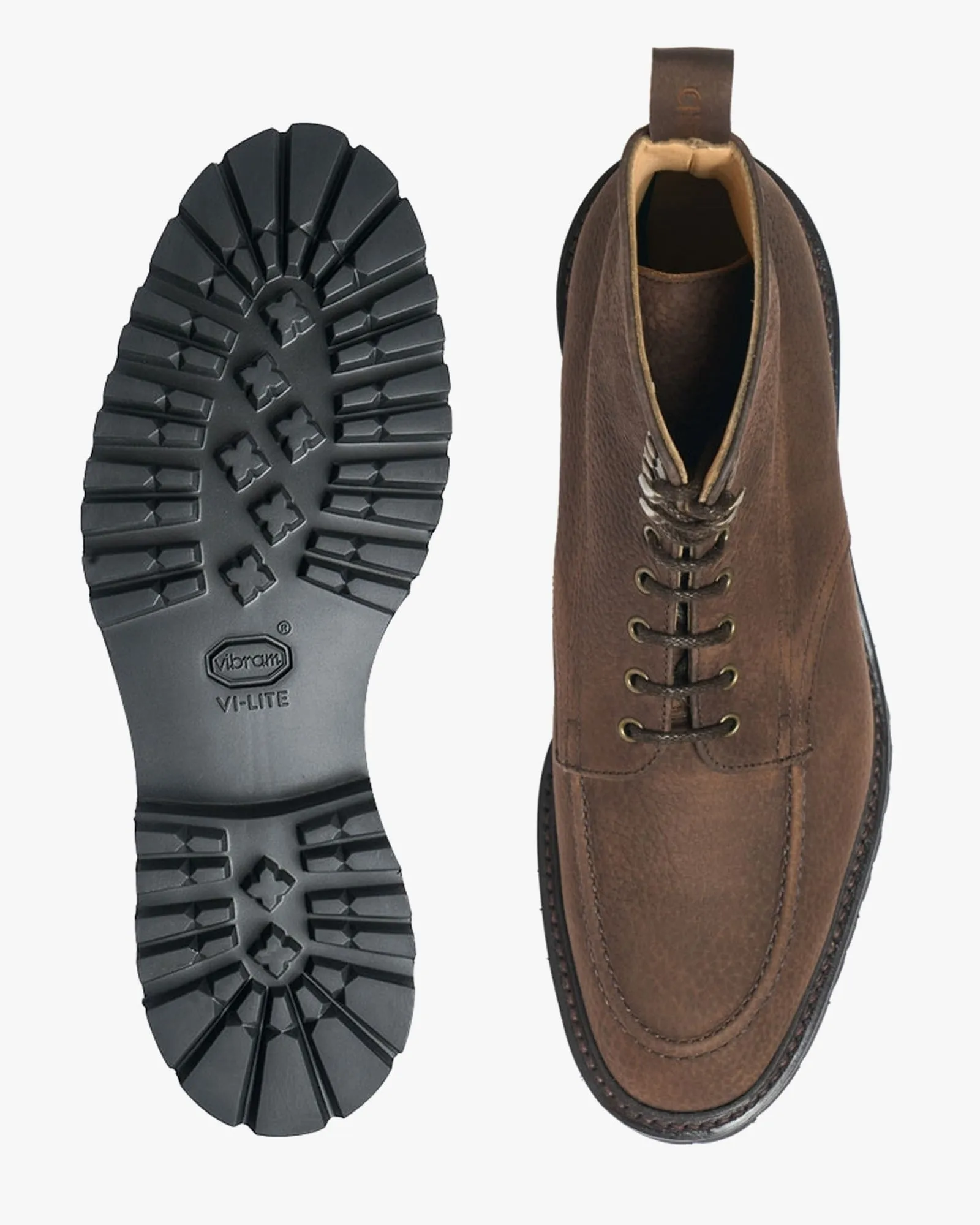 Cheaney Brixton M Apron Derby Boot - Brown Grain Nubuck Works Boots