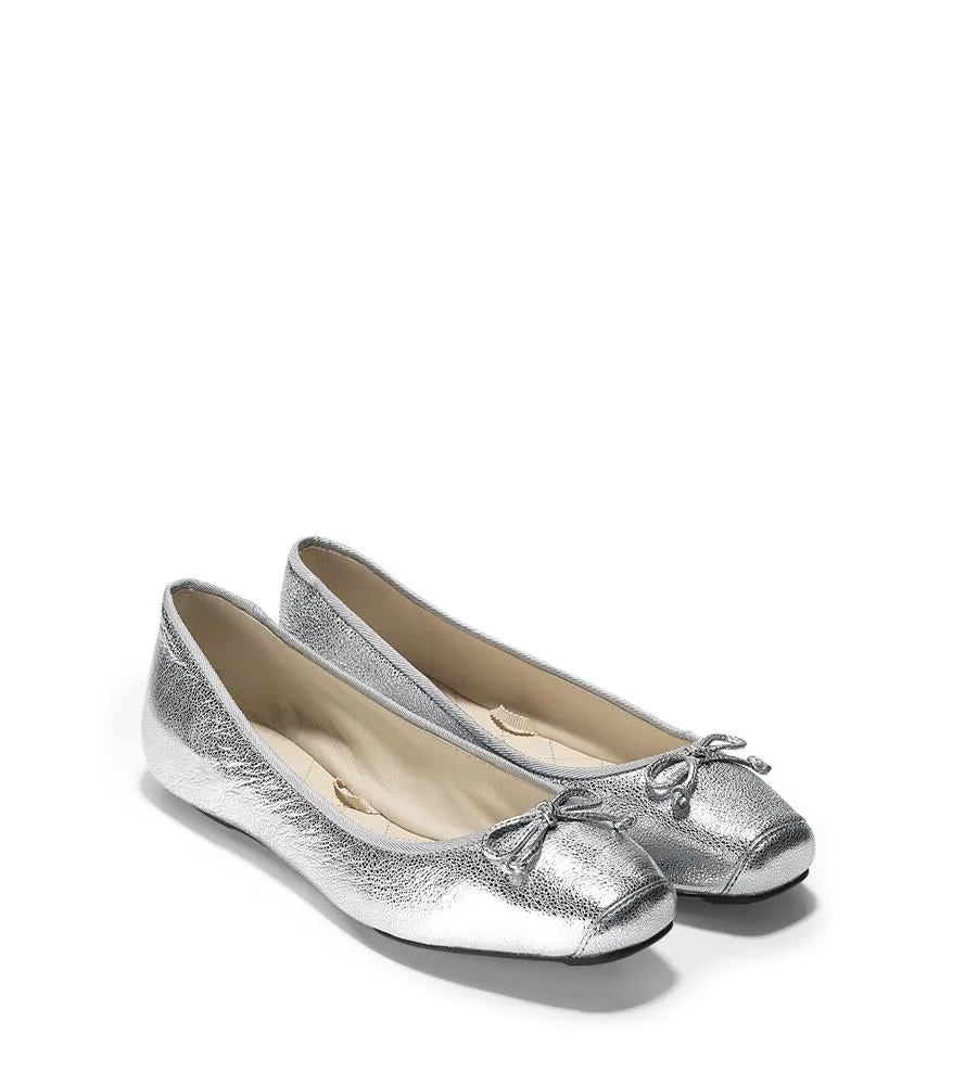 Lace Up Oxfords Shoes Cole Haan Downtown Ballet Silver Metallicsize 8.5