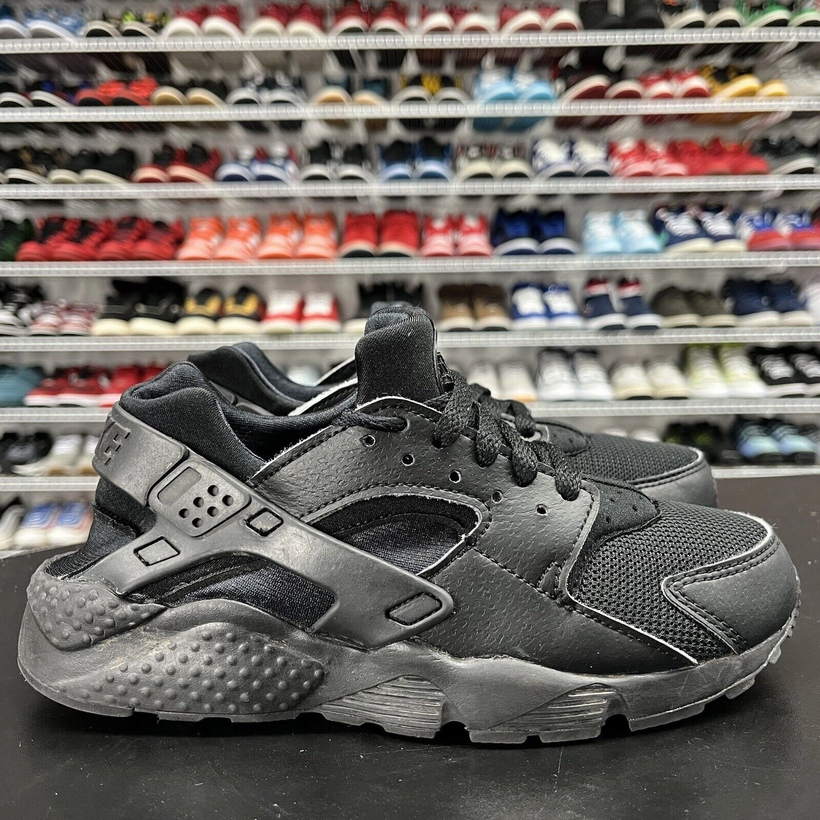 Nike Shoe Size Chart Nike Boys Huarache Run 654275-016 Black Running Shoes Sneakers Size 5Y