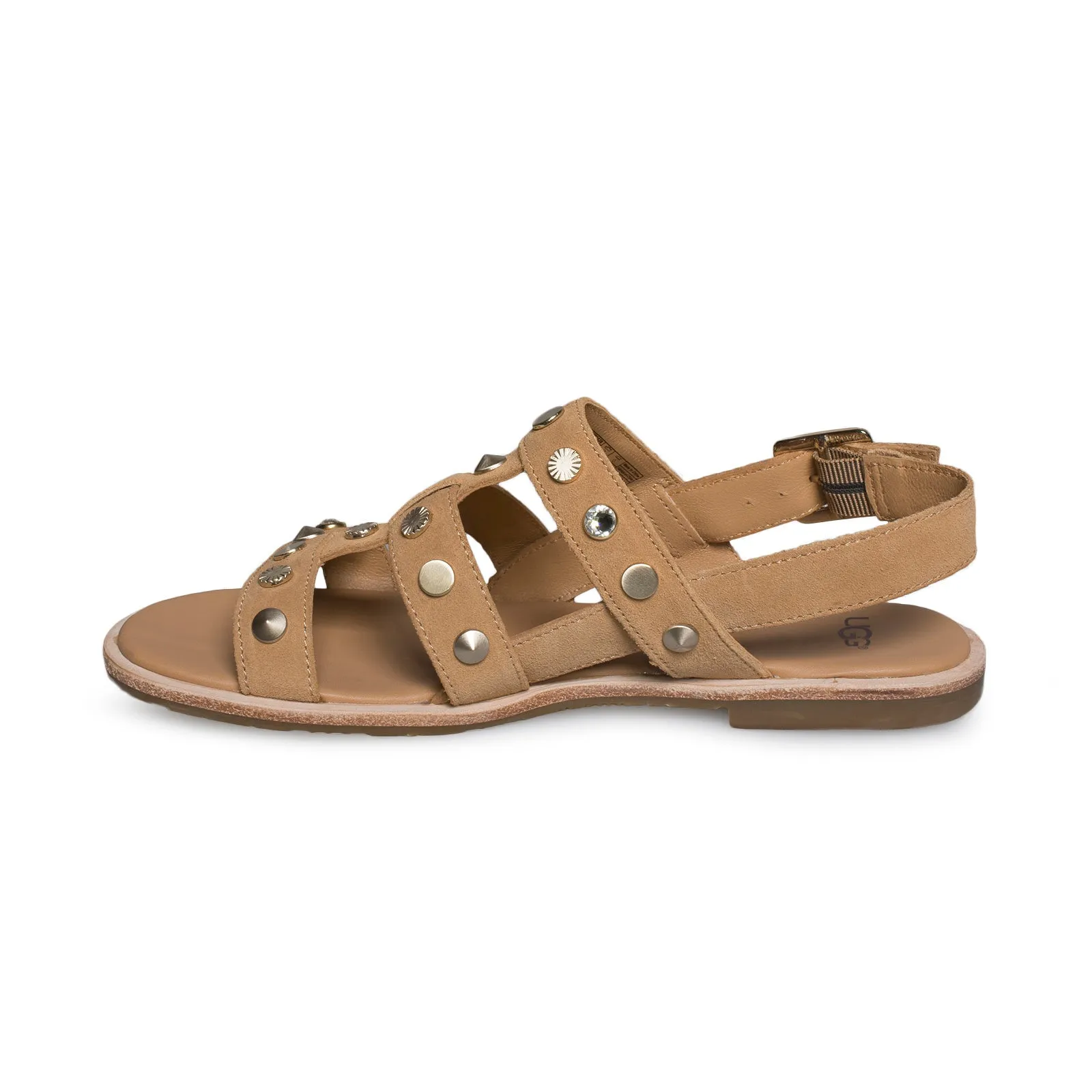 Beach Platform Sandals UGG Zariah Studded Bling Latte Sandals - Women's