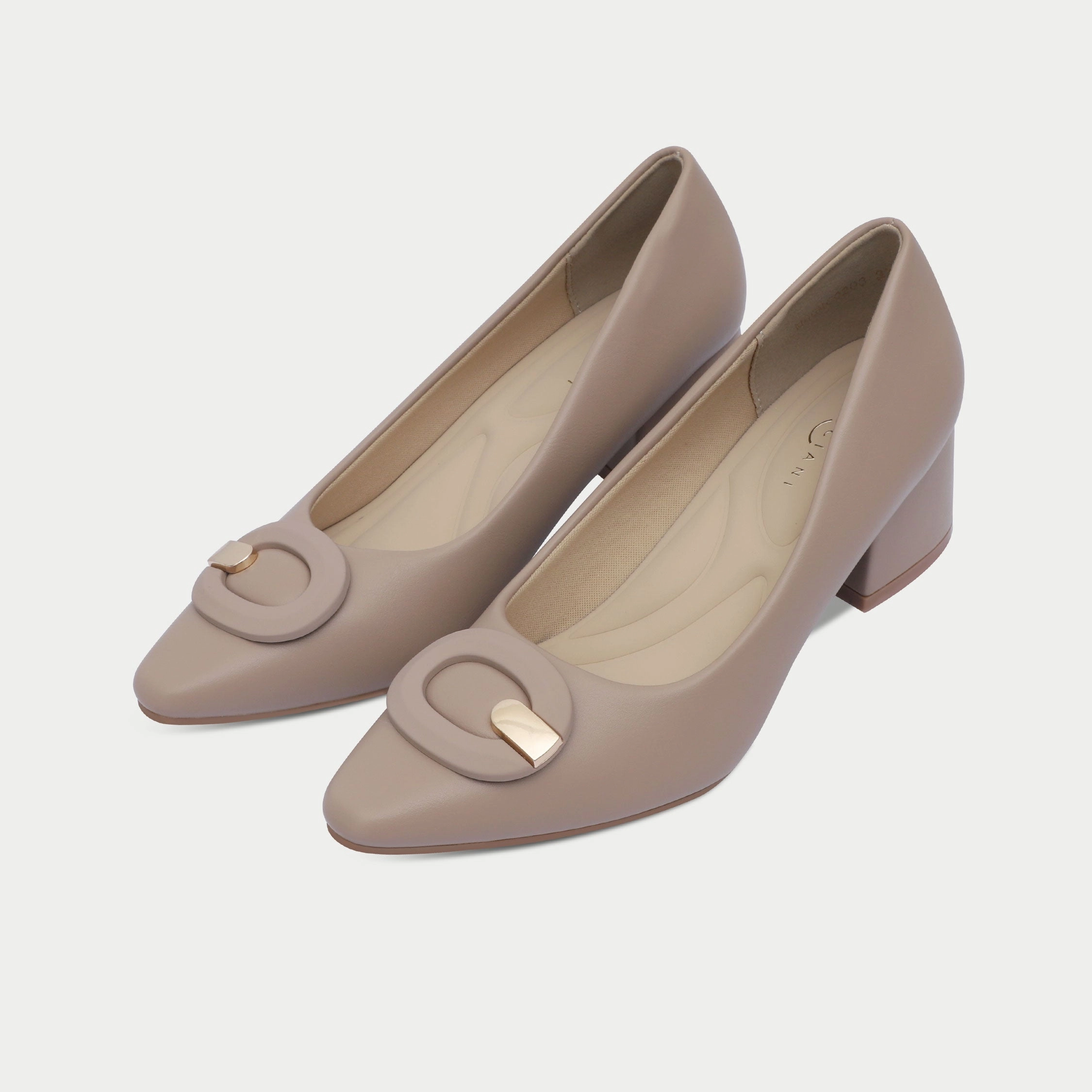 MW2166-BEIGE Brown Leather Oxford Shoes