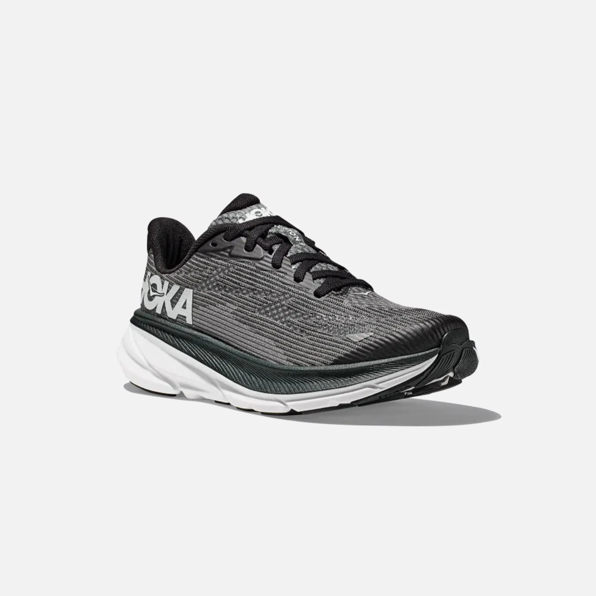 HOKA GS Clifton 9 - Black / White Shoes Vancouver Bc