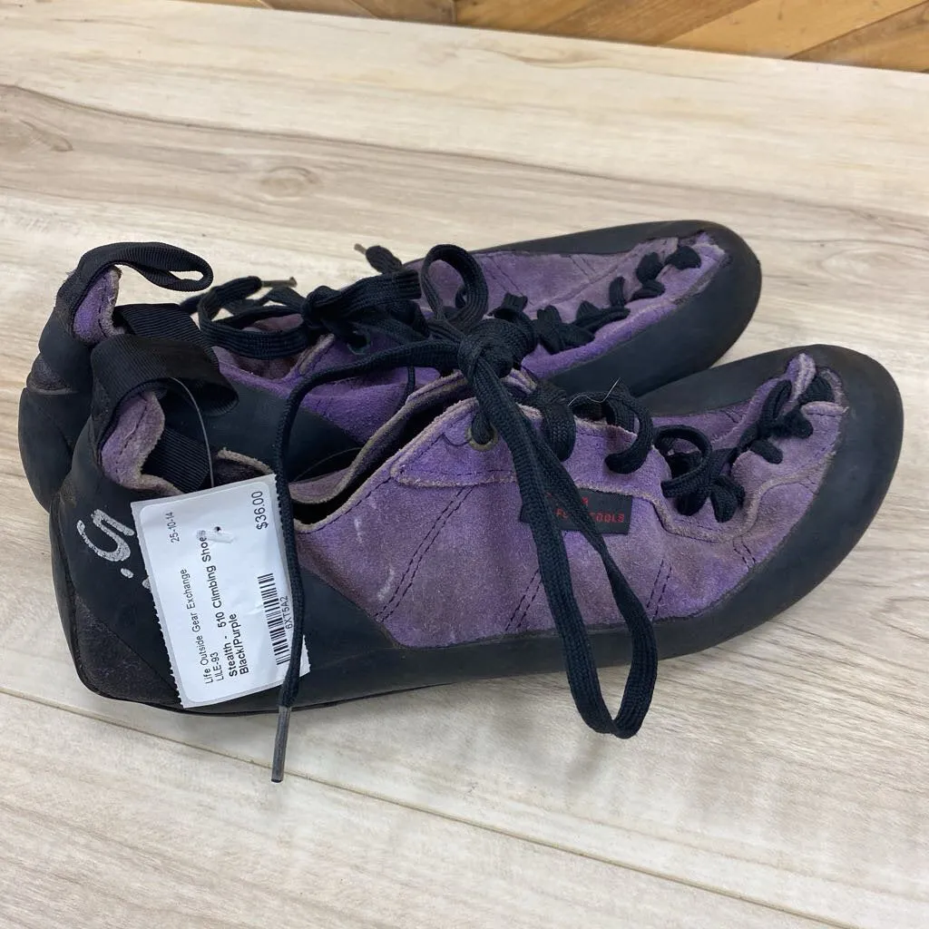 Durable Climbing Shoes Stealth - 510 Climbing Shoes : Black/Purple-unisex-