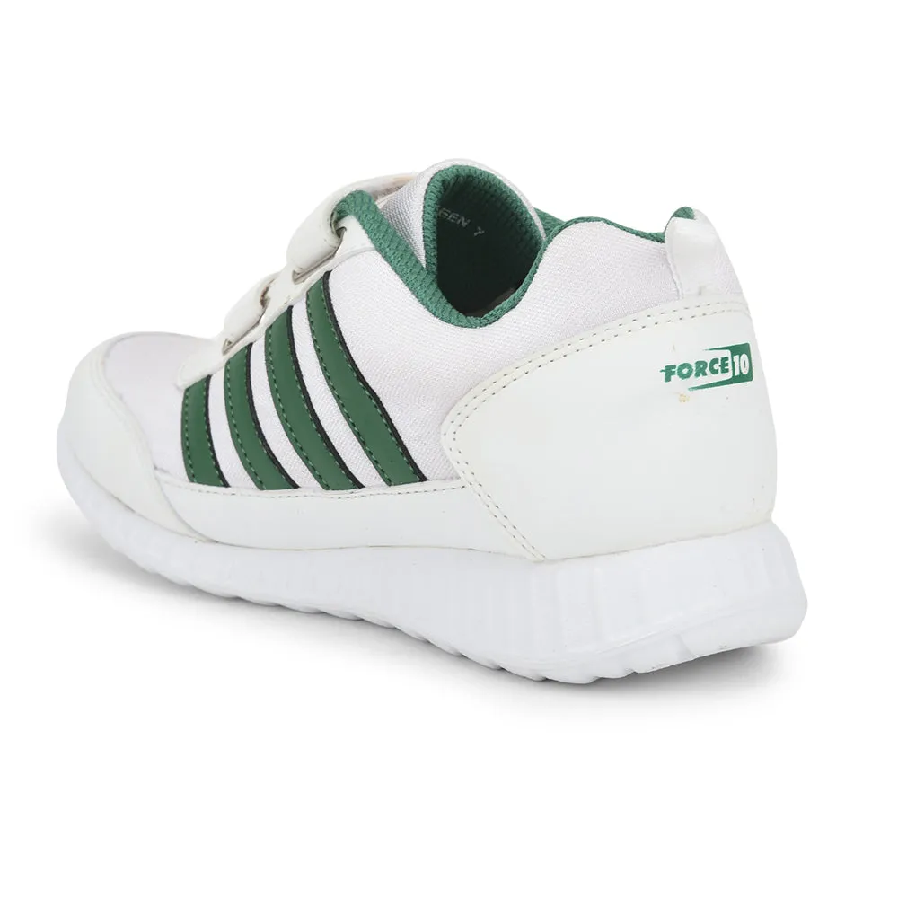 Casual 10 And 1-2 Shoes Force 10 Green Non Lacing Uniform School Shoes For Kids 9906-90SV By Liberty