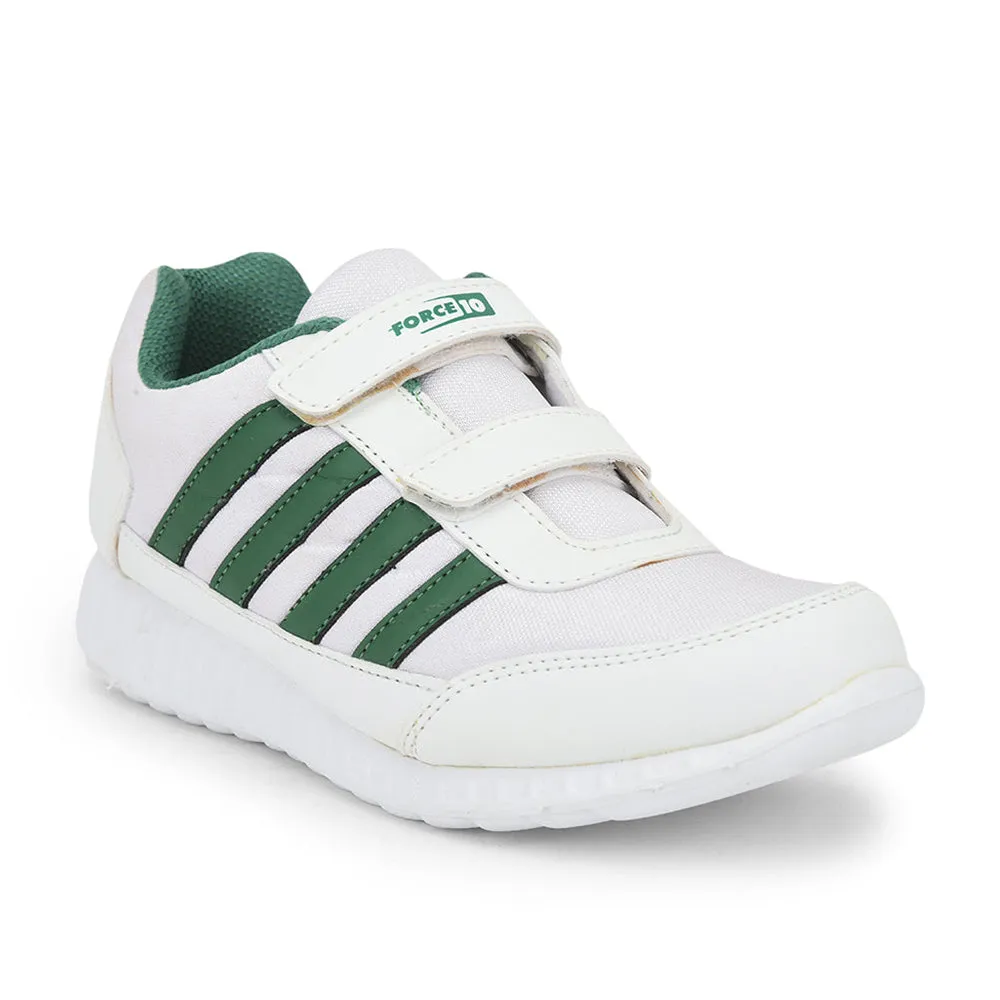 Force 10 Green Non Lacing Uniform School Shoes For Kids 9906-90SV By Liberty Comfortable Business Casual Shoes