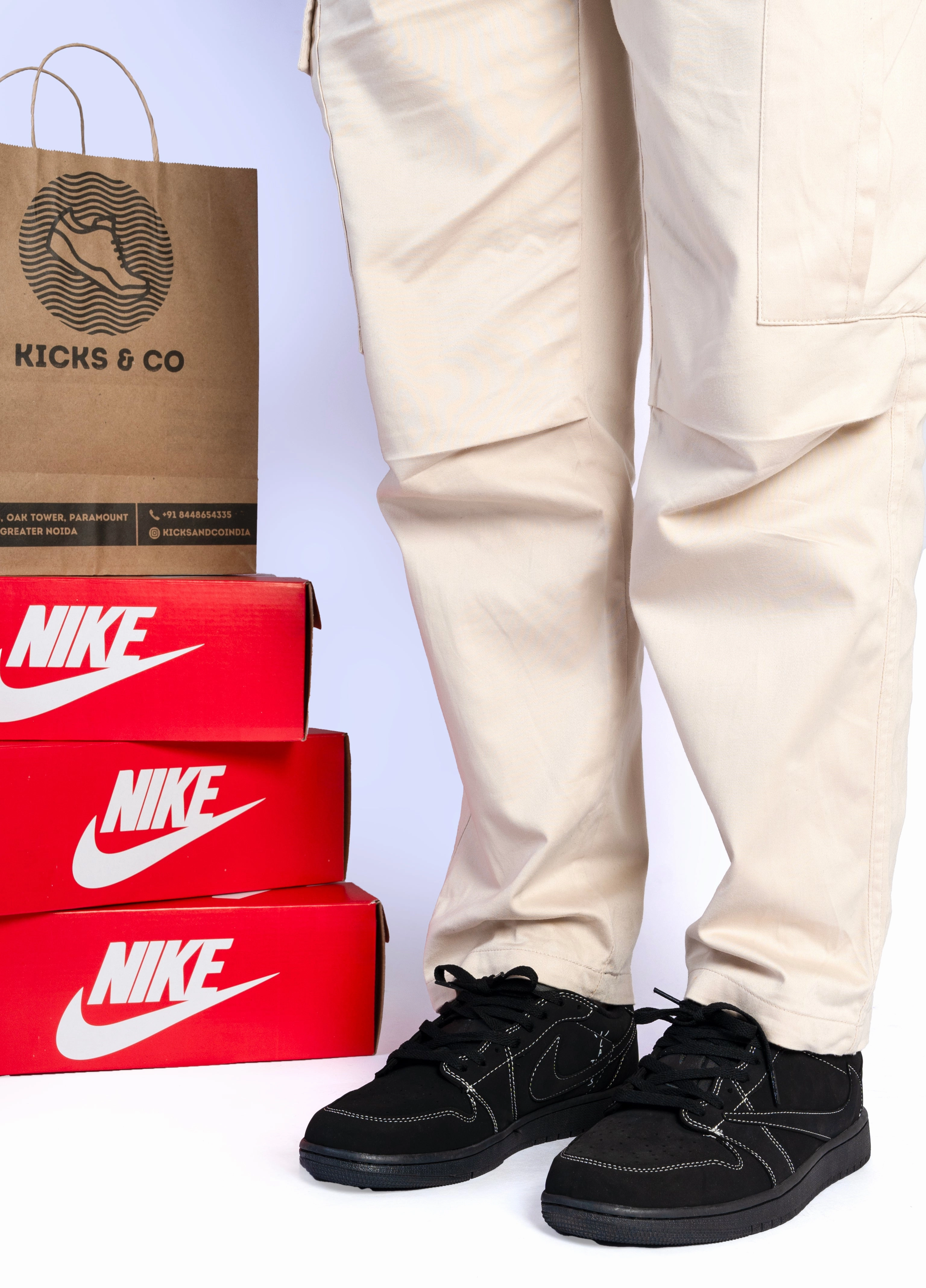 Nike Travis Scott x Air Jordan 1 Low Black Phantom Nike Shoes Wide Toe Box