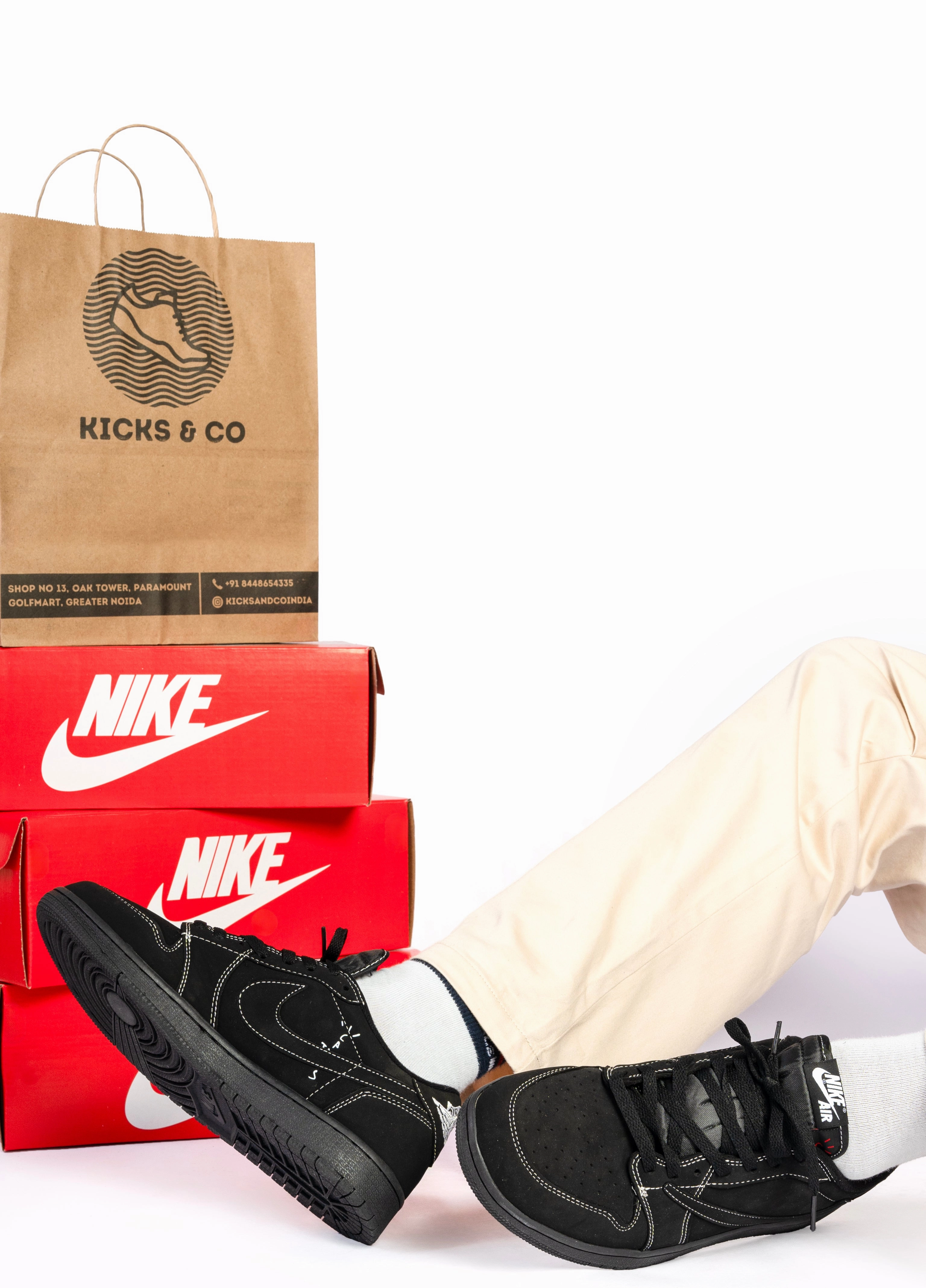 Nike Travis Scott x Air Jordan 1 Low Black Phantom Nike Off White Shoe