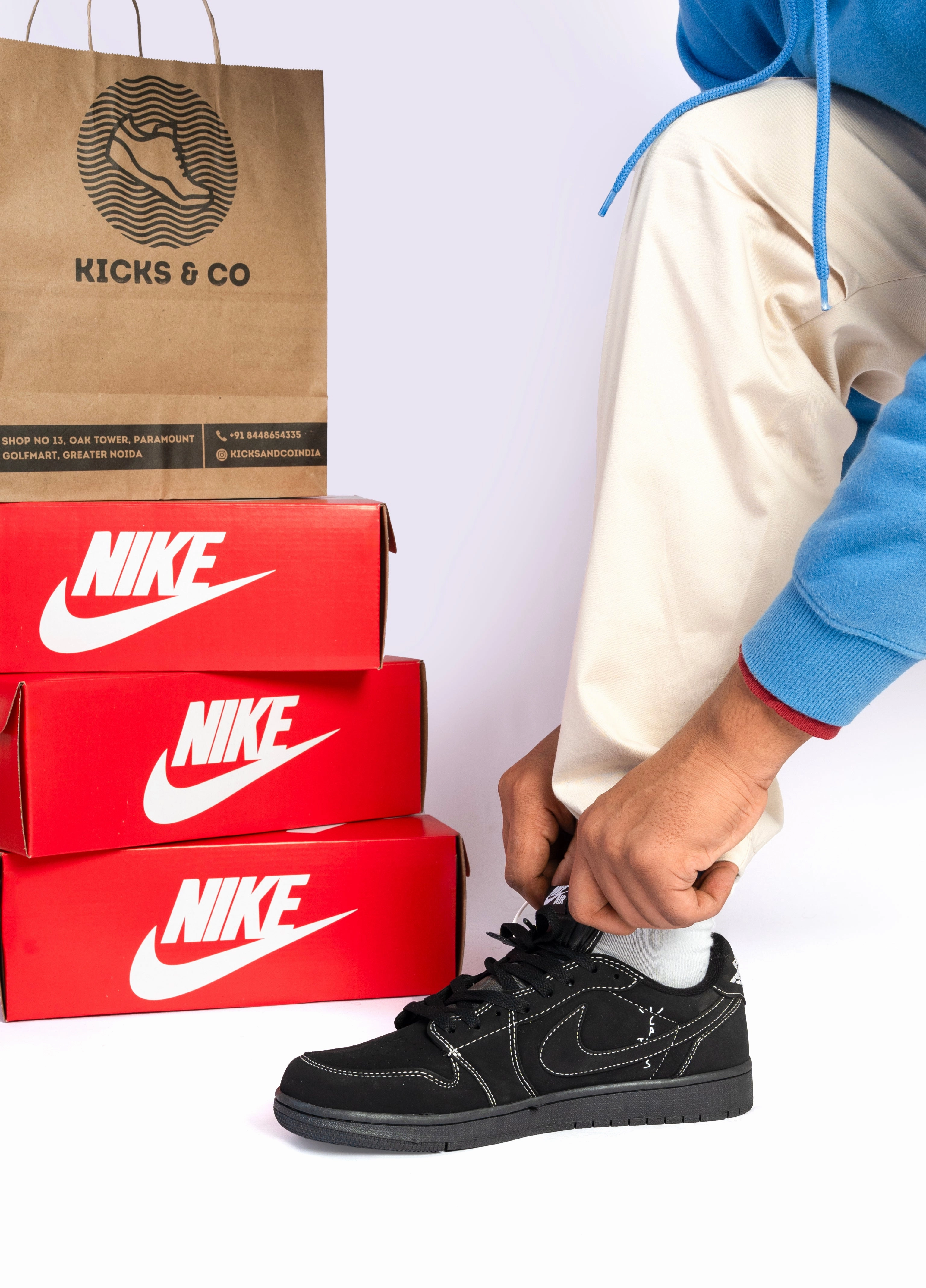 Nike Travis Scott x Air Jordan 1 Low Black Phantom Nike Jumpman Shoes