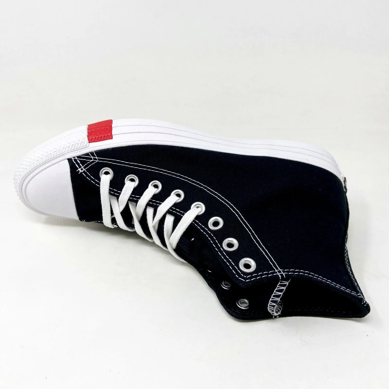 Converse CTAS Hi Logo Play Black University Red Mens Casual Shoes 166734C Oxfords Leather Breathable Casual Dress Shoes