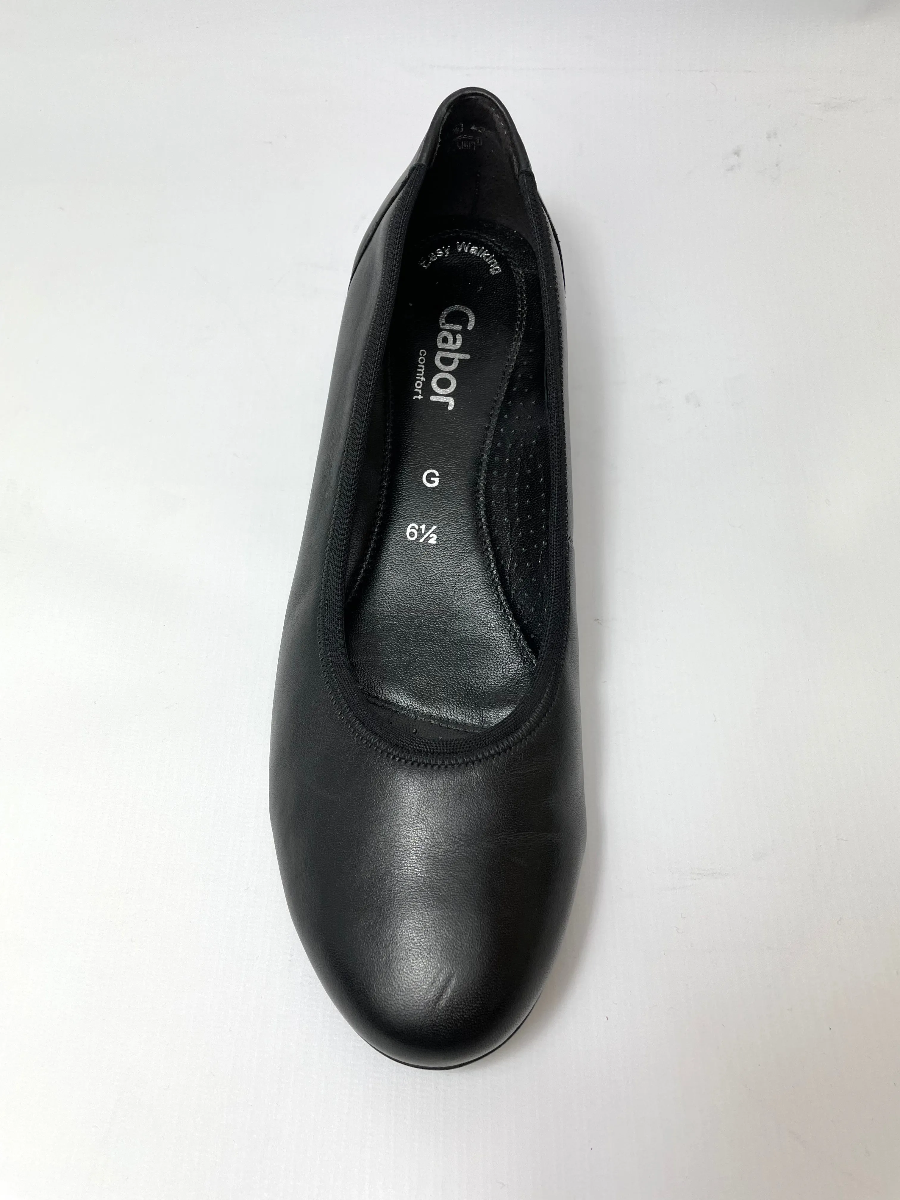 Gabor Flat Leather Slip-On Womens Shoes Black Best Budget Mtb Shoes