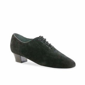Saddle Oxfords Shoes Anna Kern: Juno Full Sole | Black Suede | 1.25" Latinula