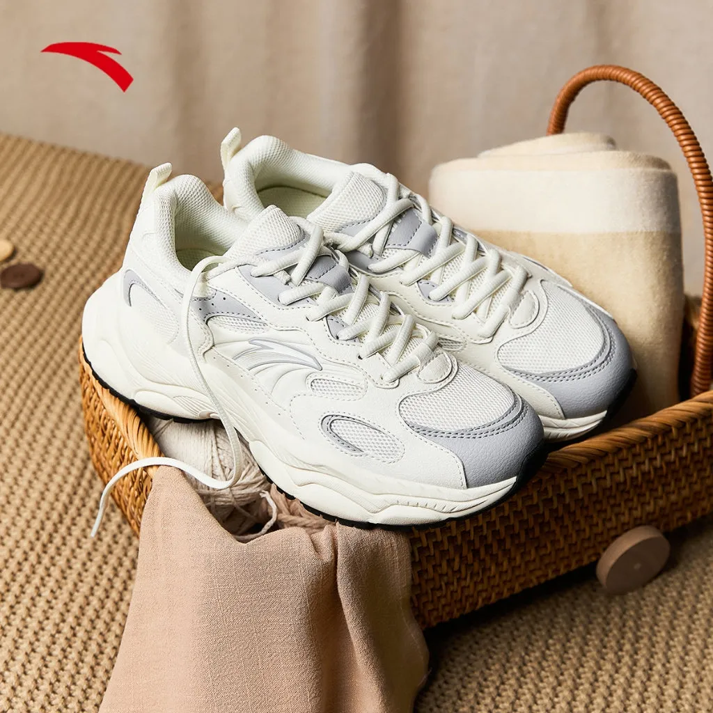 ANTA Women Little Millennium Casual Shoes 122518812-1 -Ivory White/ Mudstone Grey (Kasut Kasual Perempuan) Oxfords Outfit