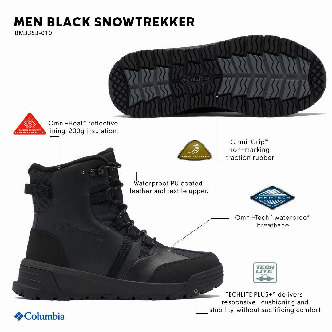 Columbia Men Black SNOWTREKKER Hiking Shoes Boston