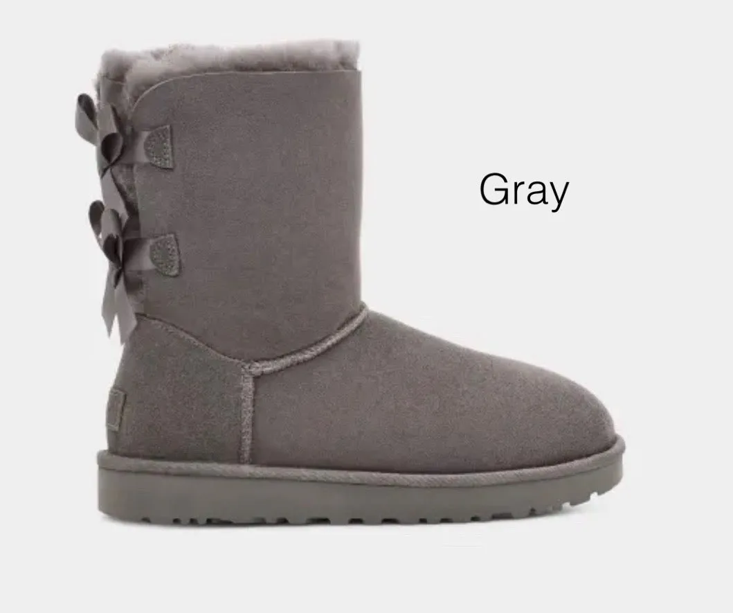 Black Ugg Boots Double Bailey Bow with Swarovski Crystals Arctic Pro Mu