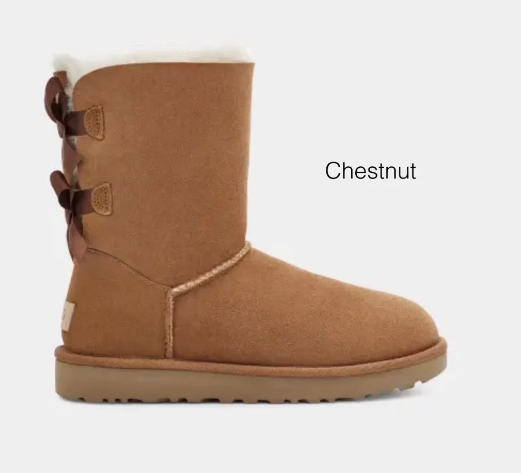 Black Ugg Boots Double Bailey Bow with Swarovski Crystals Top Rated Western Work Boots