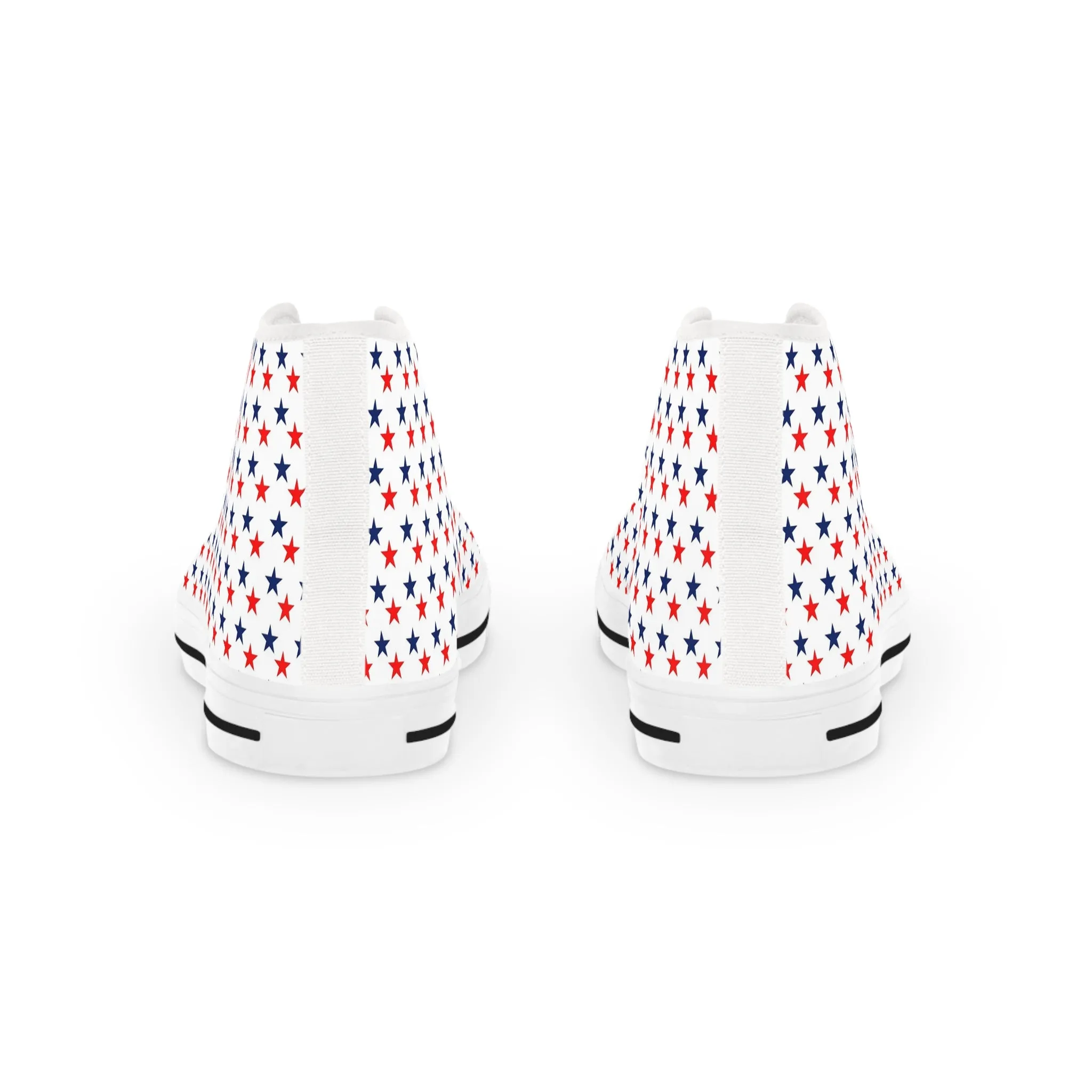 Patriotic Star-Printed High Top Sneakers for Men, Trendy Canvas Sneakers, Casual Footwear, Summer Style, 4th of July Shoes, Gift for Him Hades Sneakers