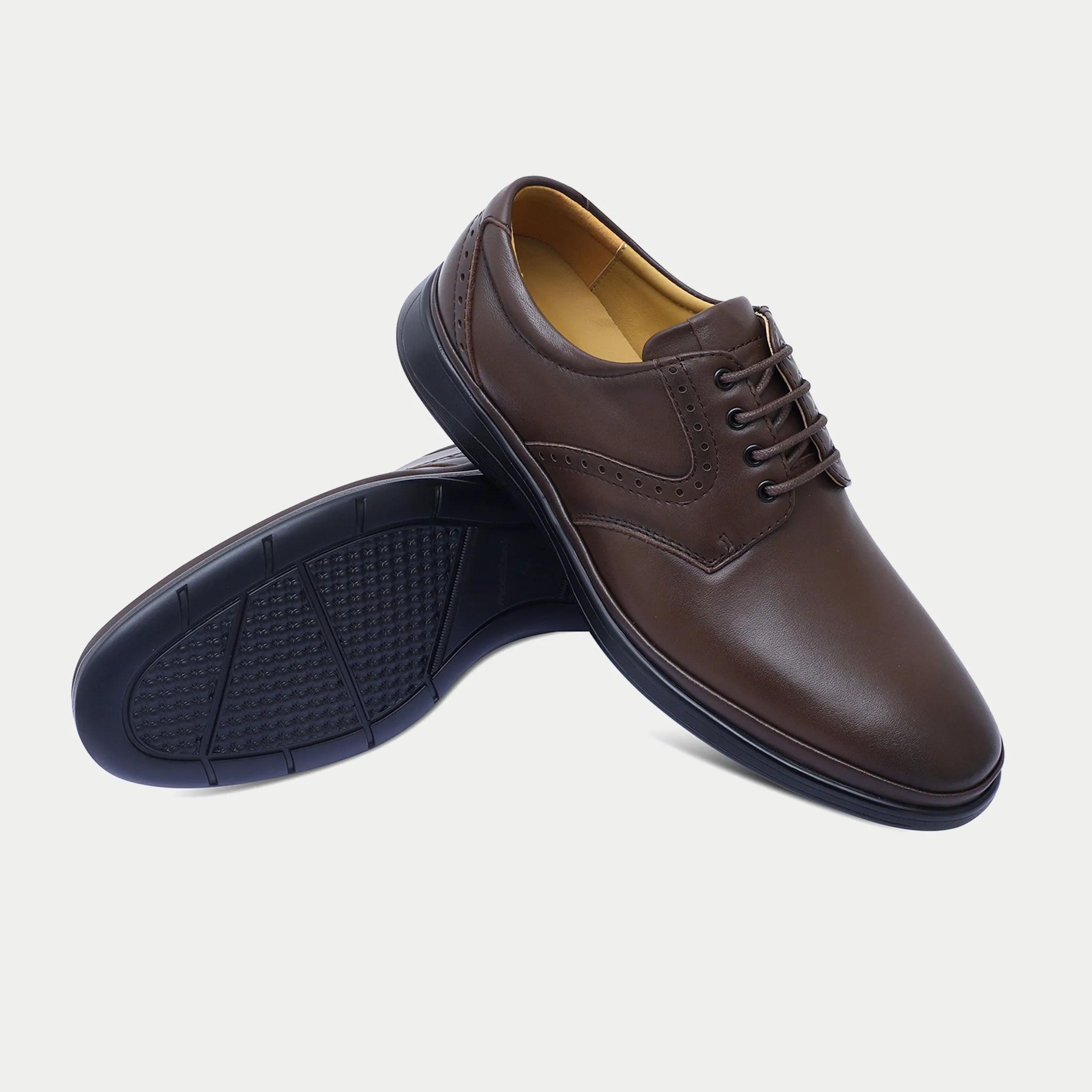 MM1937-BROWN Wear Patent Leather Shoes Casually
