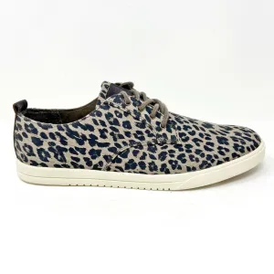 Clae Ellington Textile Umber Leopard Print Canvas Mens Casual Shoes Sneakers Casual Dress Shoes Slip On