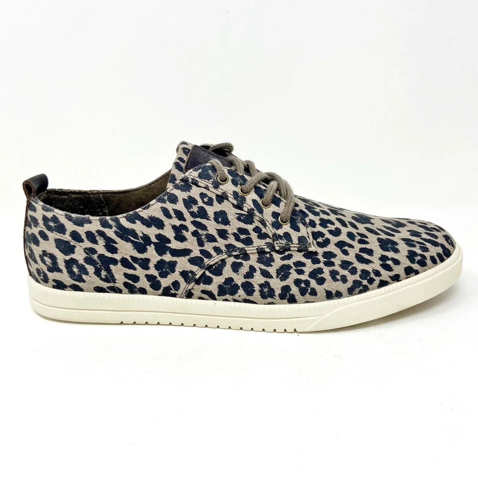 Casual Attire With Closed-toed Shoes Clae Ellington Textile Umber Leopard Print Canvas Mens Casual Shoes Sneakers