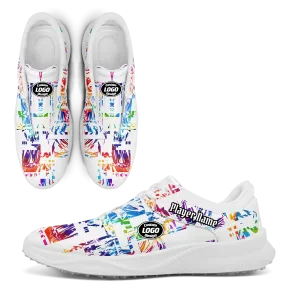 Wide Narrow Golf Personalized Graffiti Golf Shoes, Lightweight Breathable Street Style, Golf Enthusiasts Shoes