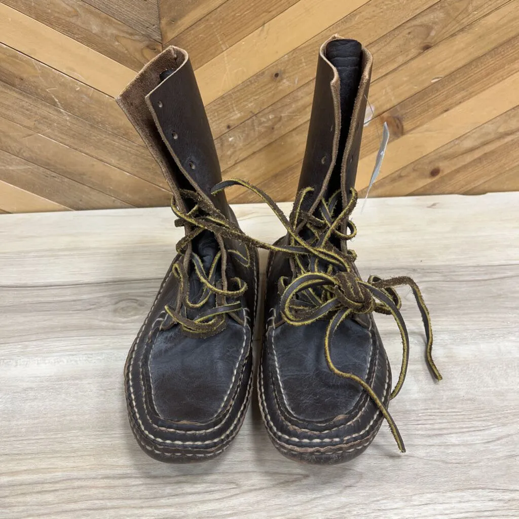 Tennis And Badminton Shoes Leather Bush Boots: Brown-men-9-9.5