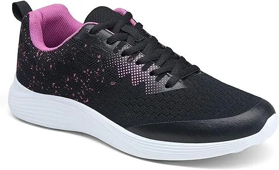 Vepose Women's Zora Black Purple Walking Shoes Soft(8,Zora-Black Purple) Velcro Sneakers For Adults