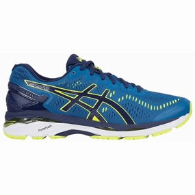 Asics Shoes Leather Mens Asics Gel-Kayano 23 'Thunder Blue/Safety Yellow/Indigo Blue