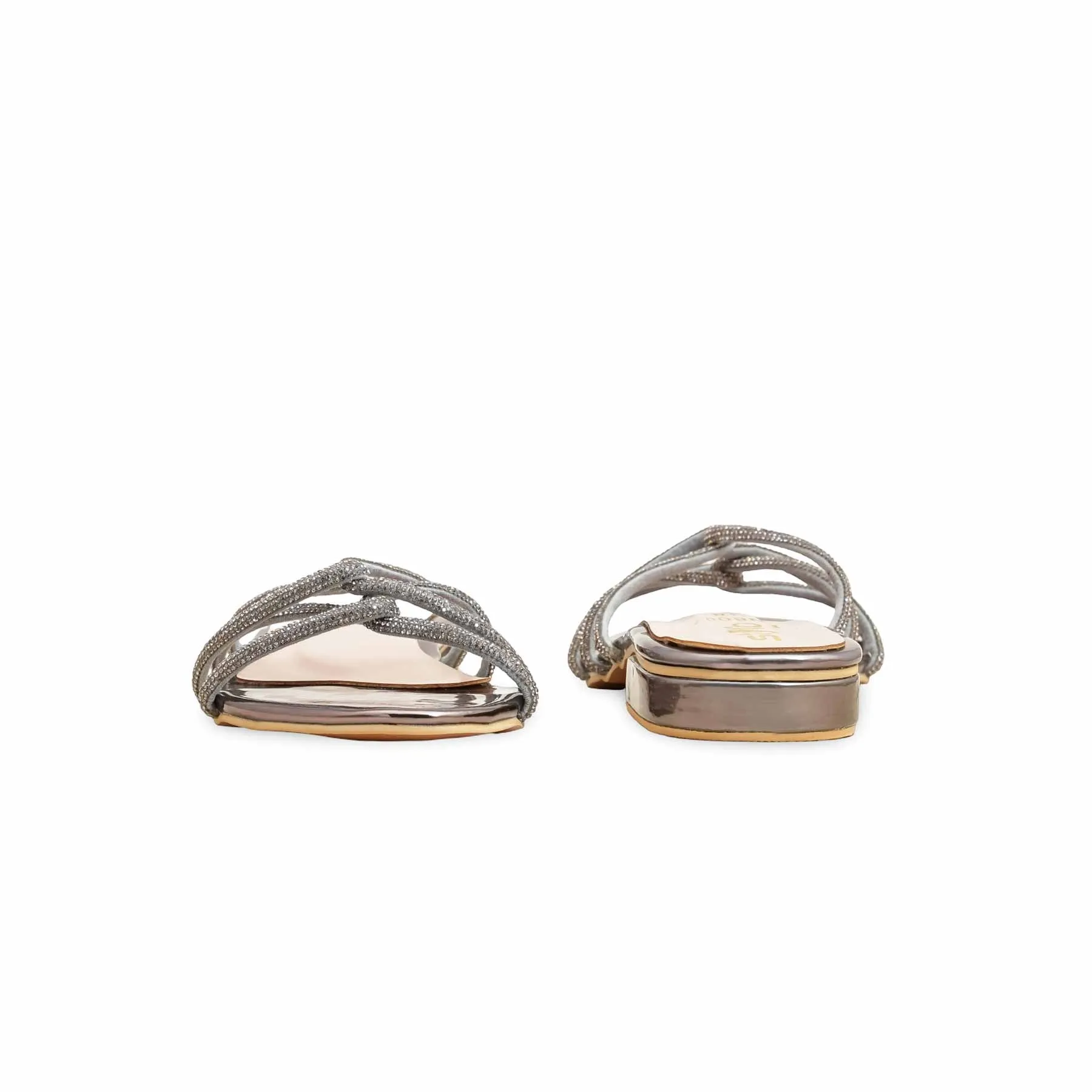 Genuine Shearling Slippers Grey Fancy Women Slipper FN8007