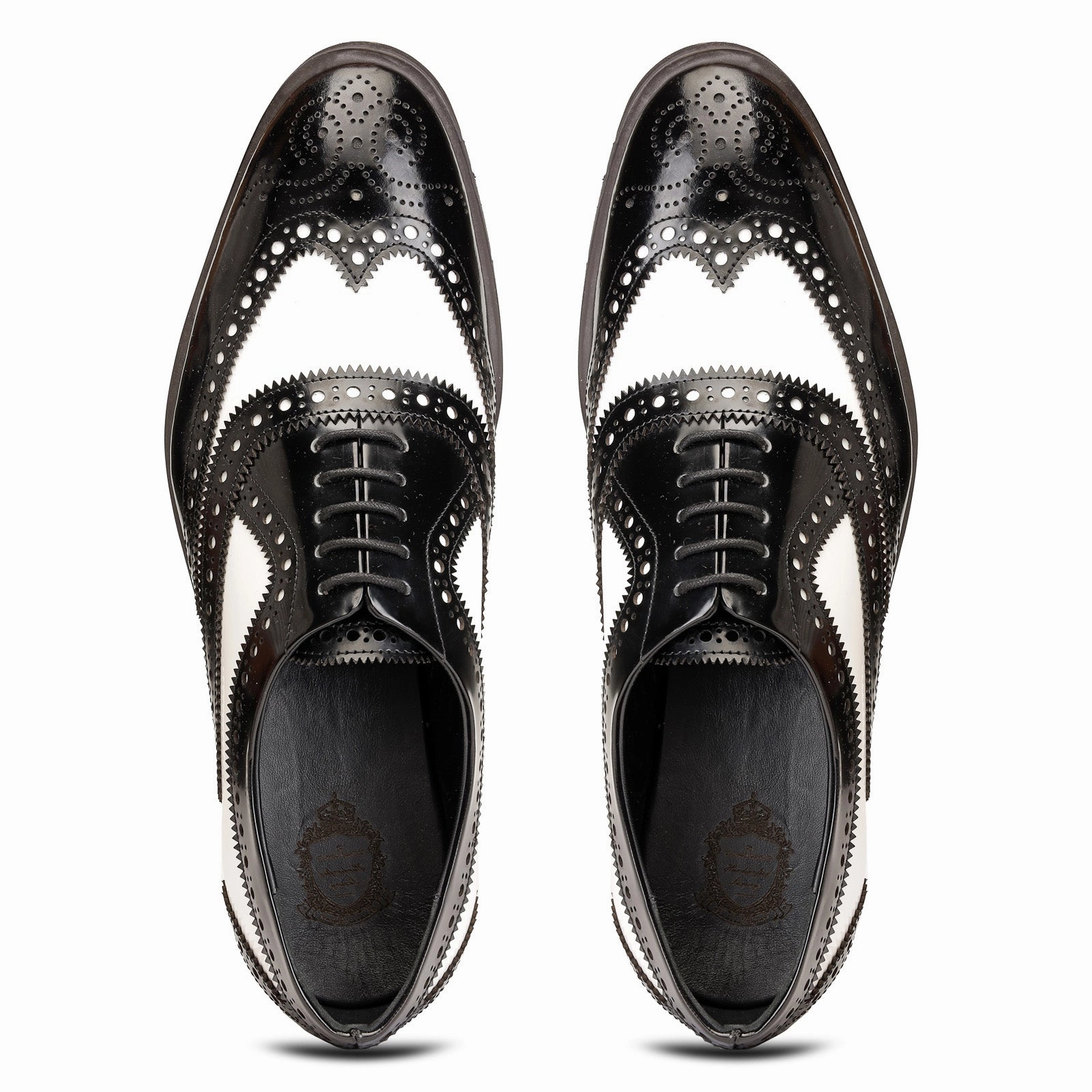 Ligero Golf-Style Black-White Oxford Shoes