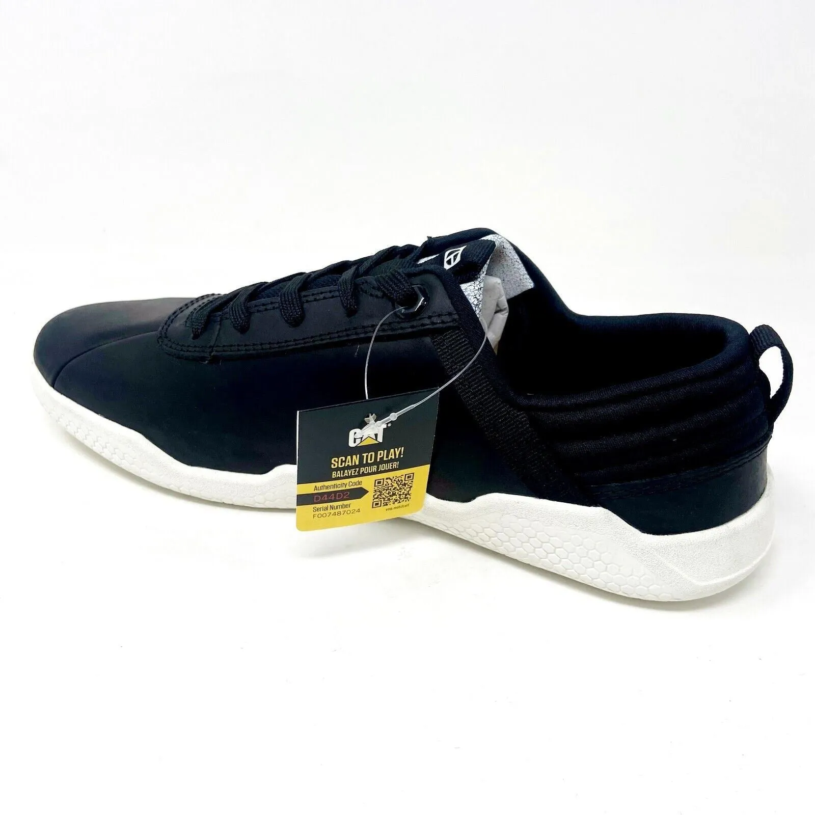 Caterpillar CAT Hex Black White Mens Leather Casual Shoes Sneakers P724185 Lotus Casual Shoes