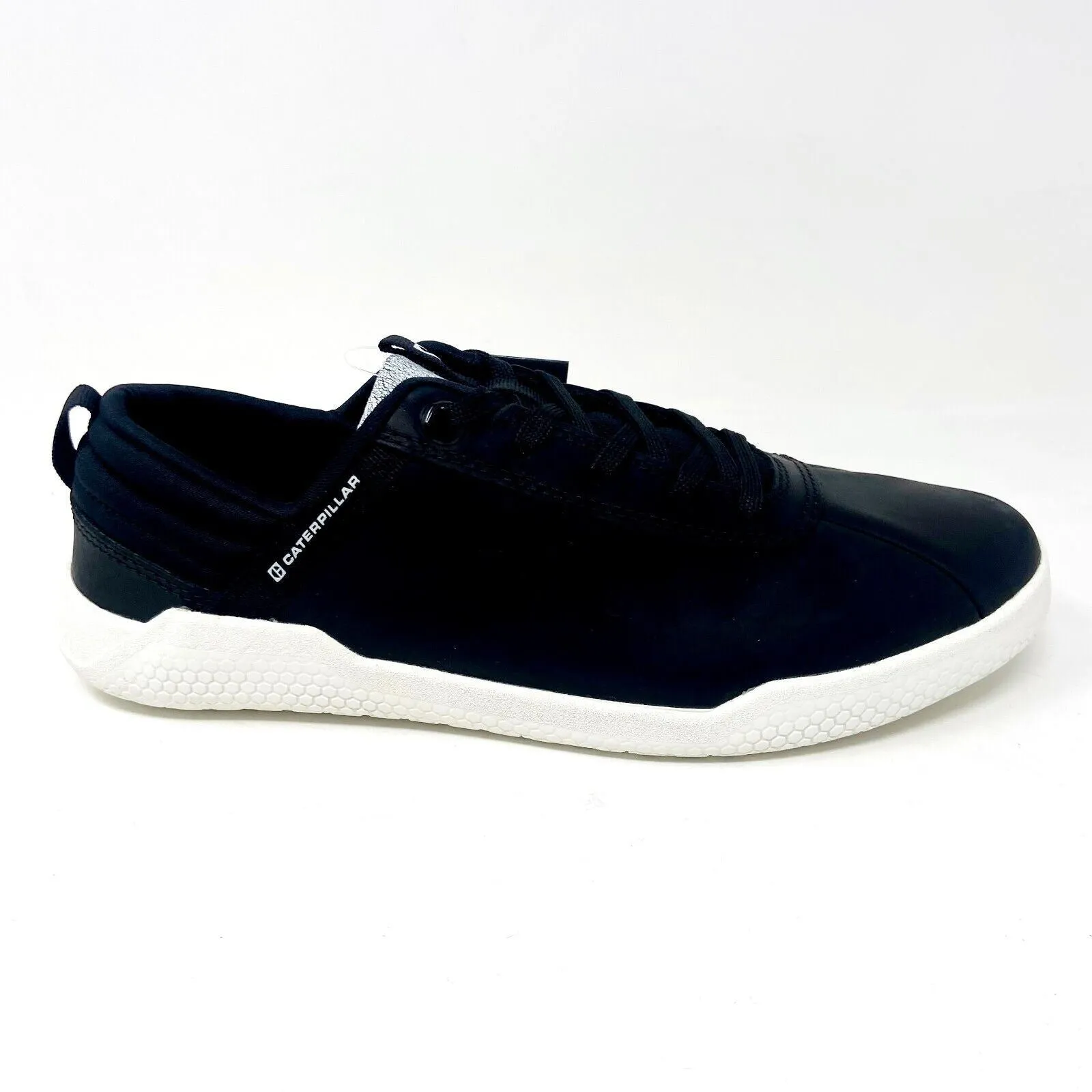 Best Casual Shoes With Shorts Caterpillar CAT Hex Black White Mens Leather Casual Shoes Sneakers P724185