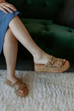 The Wanika Sandals by Dolce Vita - Almond Nubuck Flat Shoes Sale