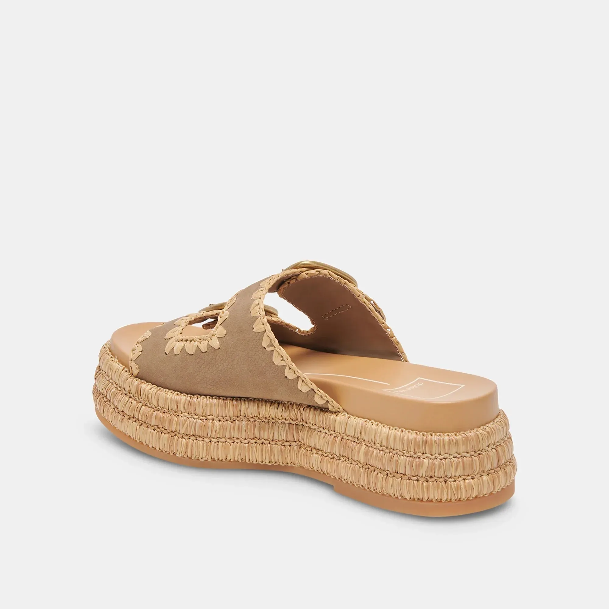 The Wanika Sandals by Dolce Vita - Almond Nubuck Shoes Wide Flat Feet
