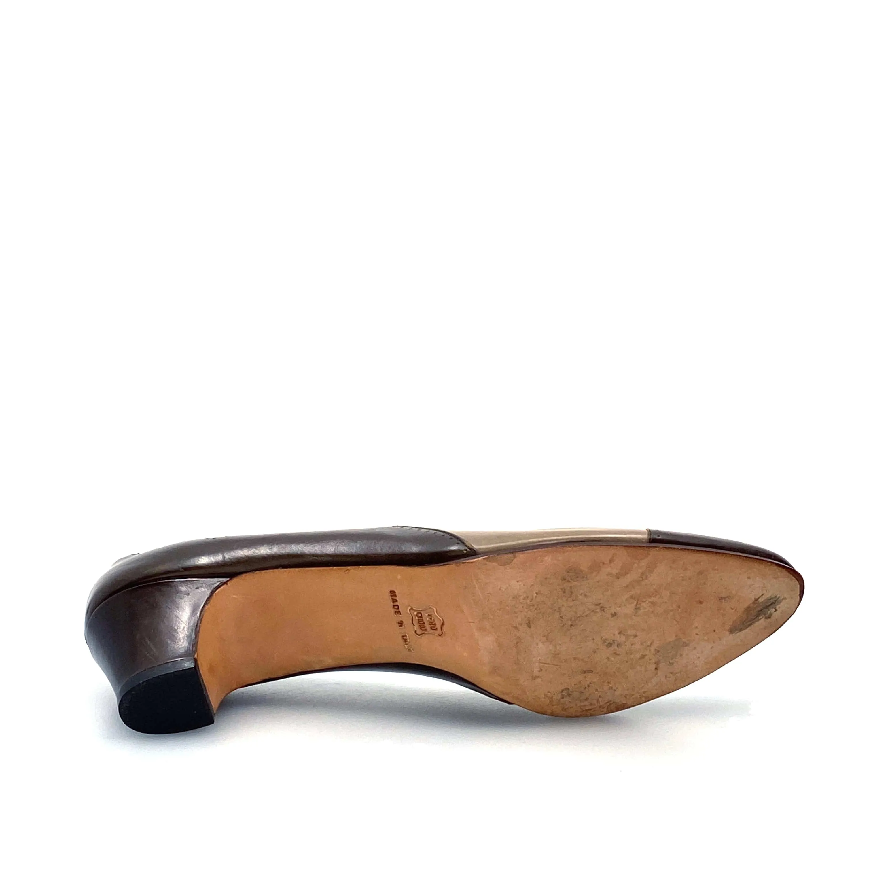 Salvatore Ferragamo Womens Brown Leather Heels Pumps Shoes 8 AAAA Casual Desire Shoes