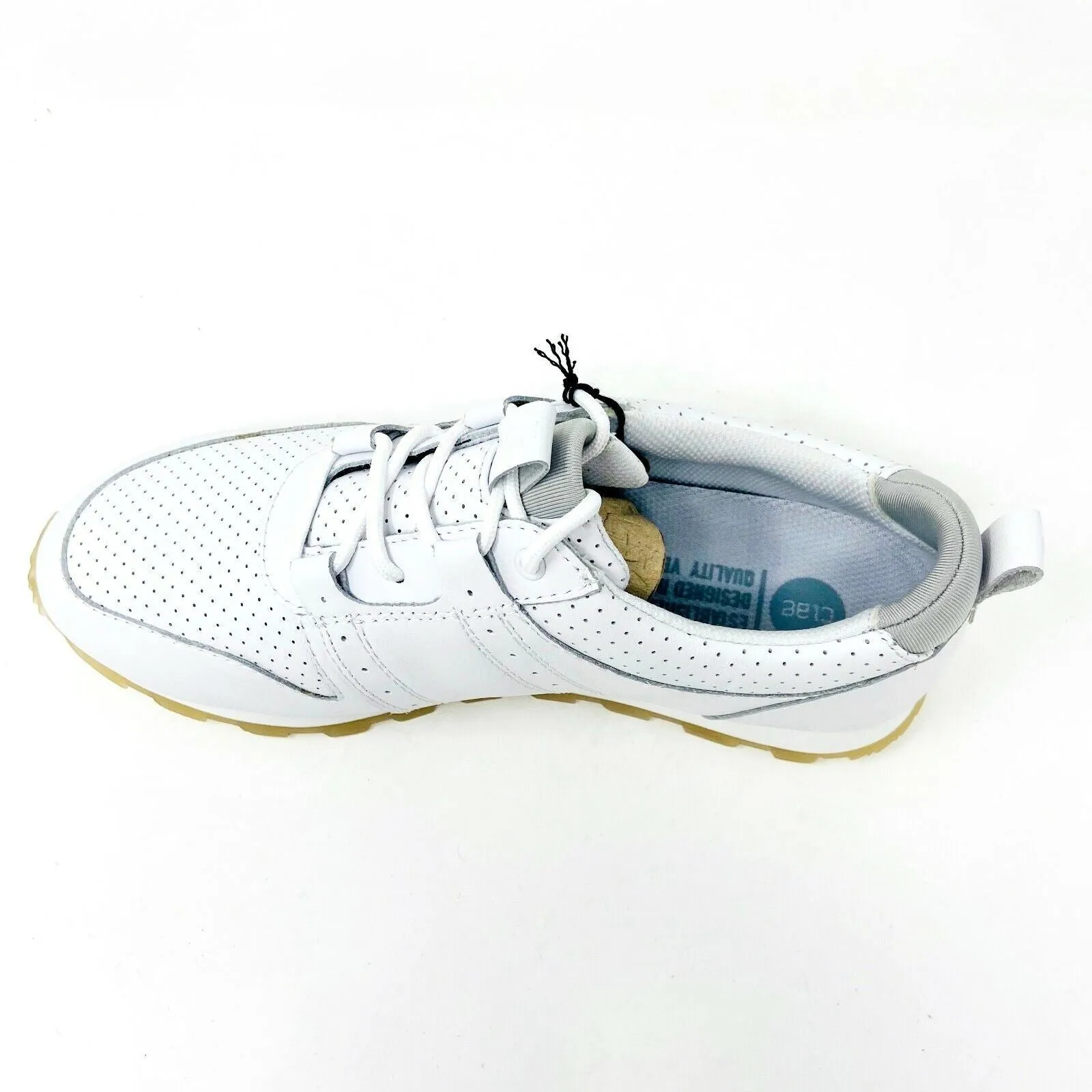 Clae Mills White Tumbled Leather Mens Casual Premium Shoes Sneakers New Style Casual Shoes