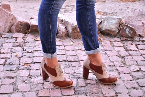 Montclair - Oxford Pumps, Womens Oxfords, Casual Shoes, Oxford Heels, Leather Shoes, Custom Shoes, FREE customization!!! Oxford Leather Dress Shoe
