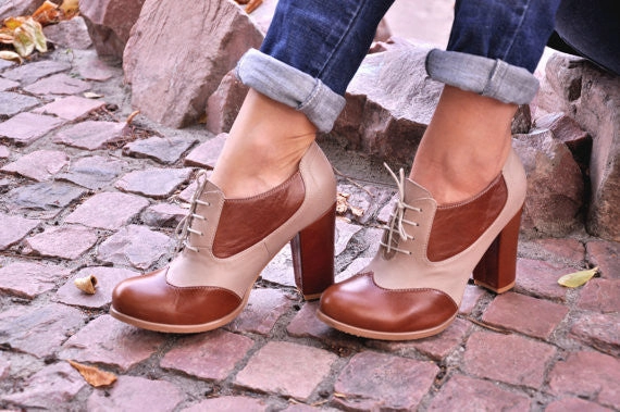 Montclair - Oxford Pumps, Womens Oxfords, Casual Shoes, Oxford Heels, Leather Shoes, Custom Shoes, FREE customization!!! Grey Wingtip Oxfords