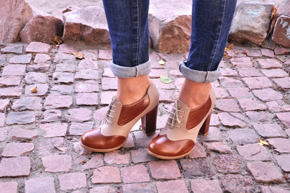 Montclair - Oxford Pumps, Womens Oxfords, Casual Shoes, Oxford Heels, Leather Shoes, Custom Shoes, FREE customization!!! Oxford Brogue Shoes