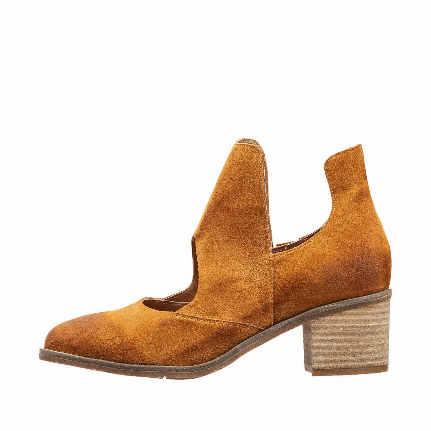 Suede Lace Up Oxfords N47 Cage Suede Heel Booties for Women