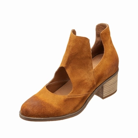 Cap Toe Oxford Dress Shoe N47 Cage Suede Heel Booties for Women