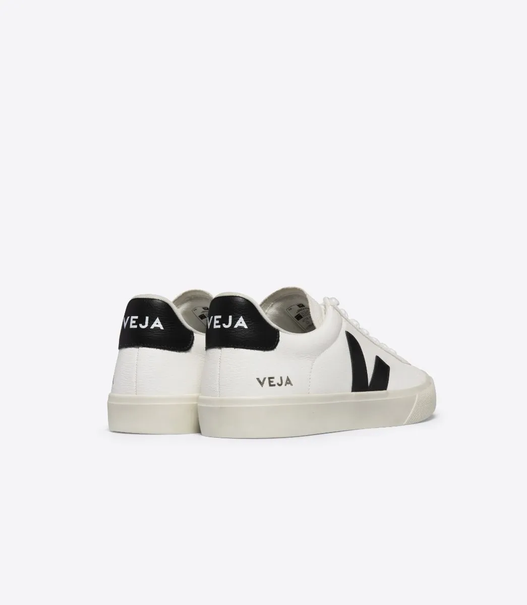 Veja Campo Leather Women Sneakers Shoes | White/Black Sneakers With Hidden Compartment