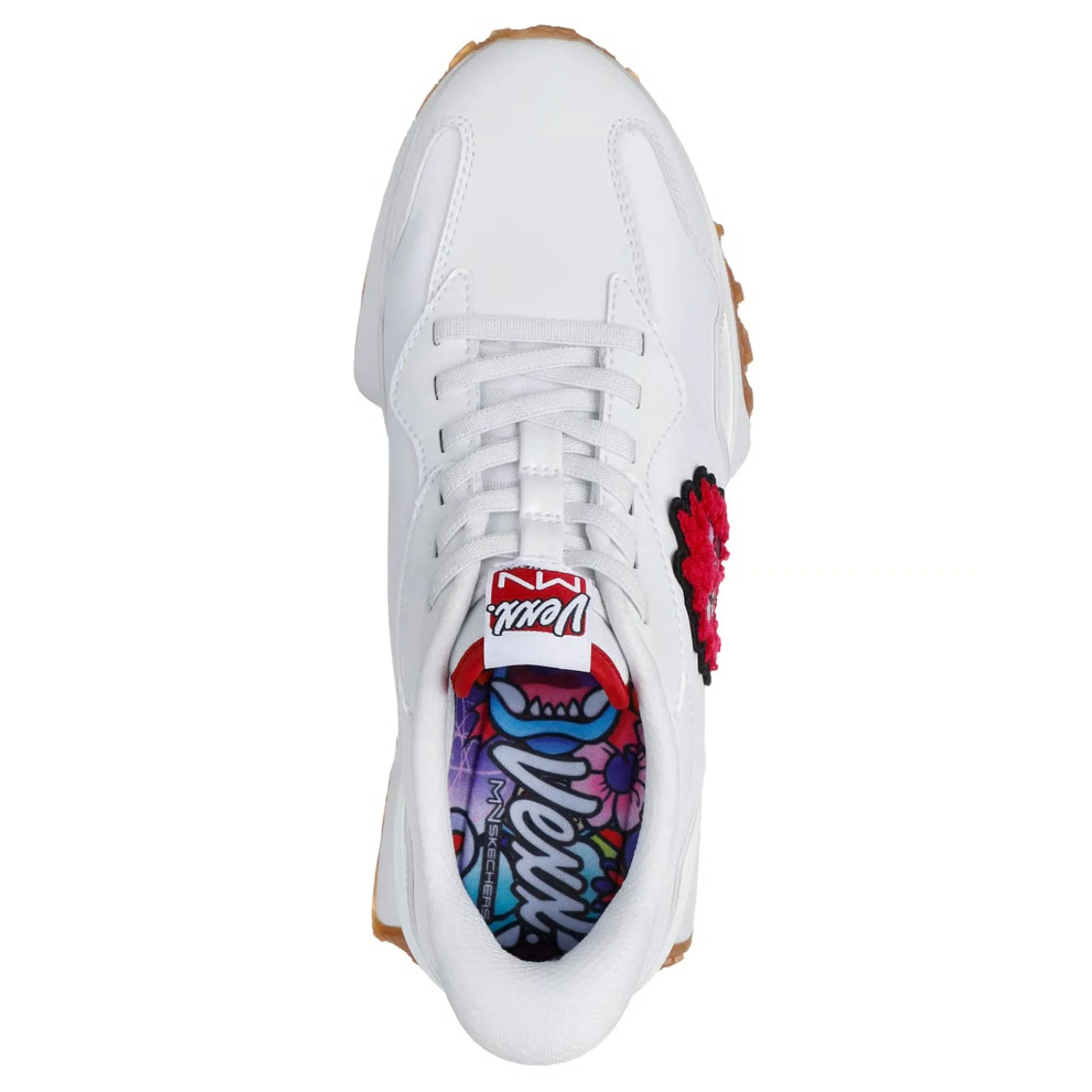 Skechers Women's 177748 Mark Nason Slip-ins Neo Jogger Vexx Doodle White Red Casual Shoes Casual Canvas Shoe Crossword